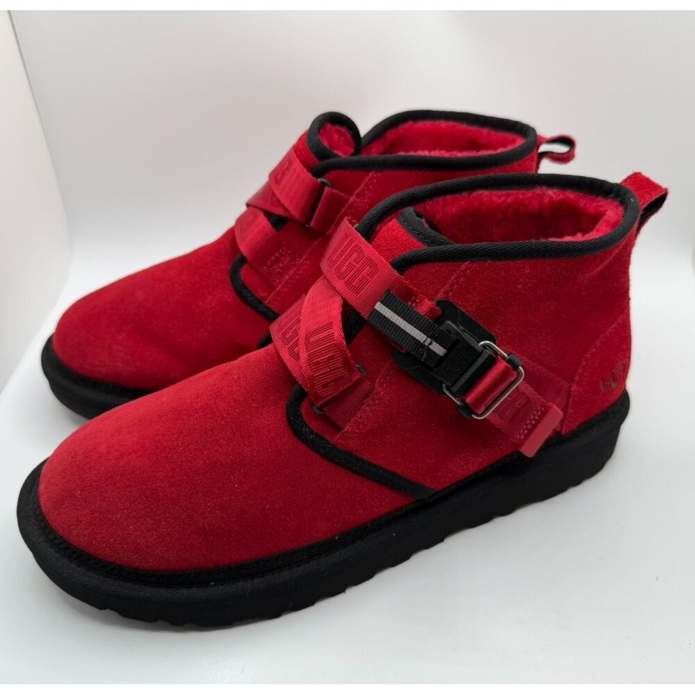 UGG Men's Neumel Snapback Boots Men's Size 11 Samba Red Slip On Fur Lined Shoes